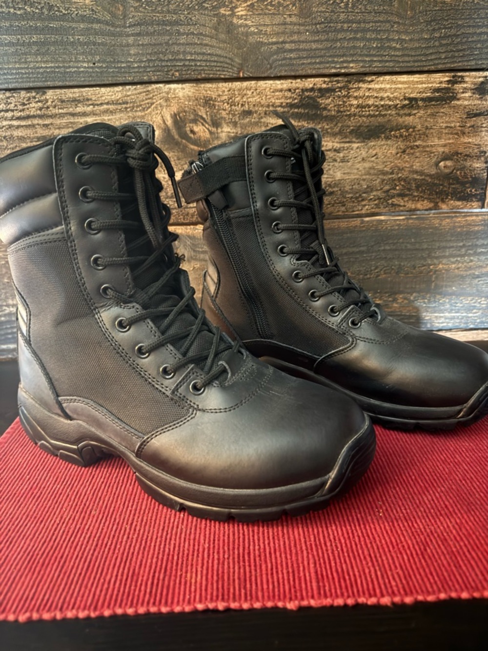 LA Police Gear Men's Black Tactical Boots - Lightweight Duty Footwear